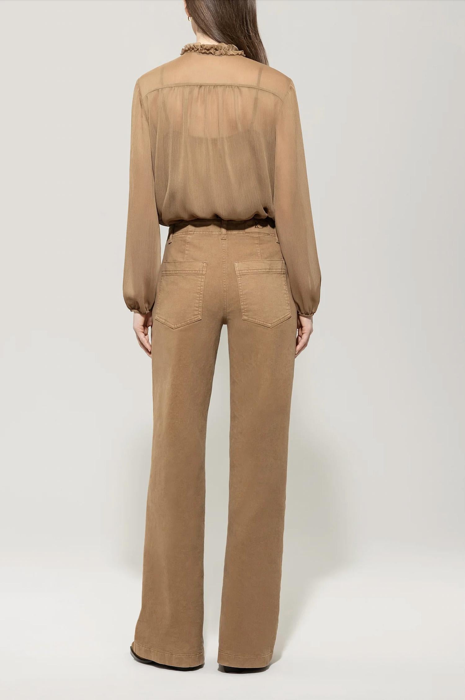 LUISA CERANO Authentic Wide-leg Denim Pants in hanf - women's pants - detail view