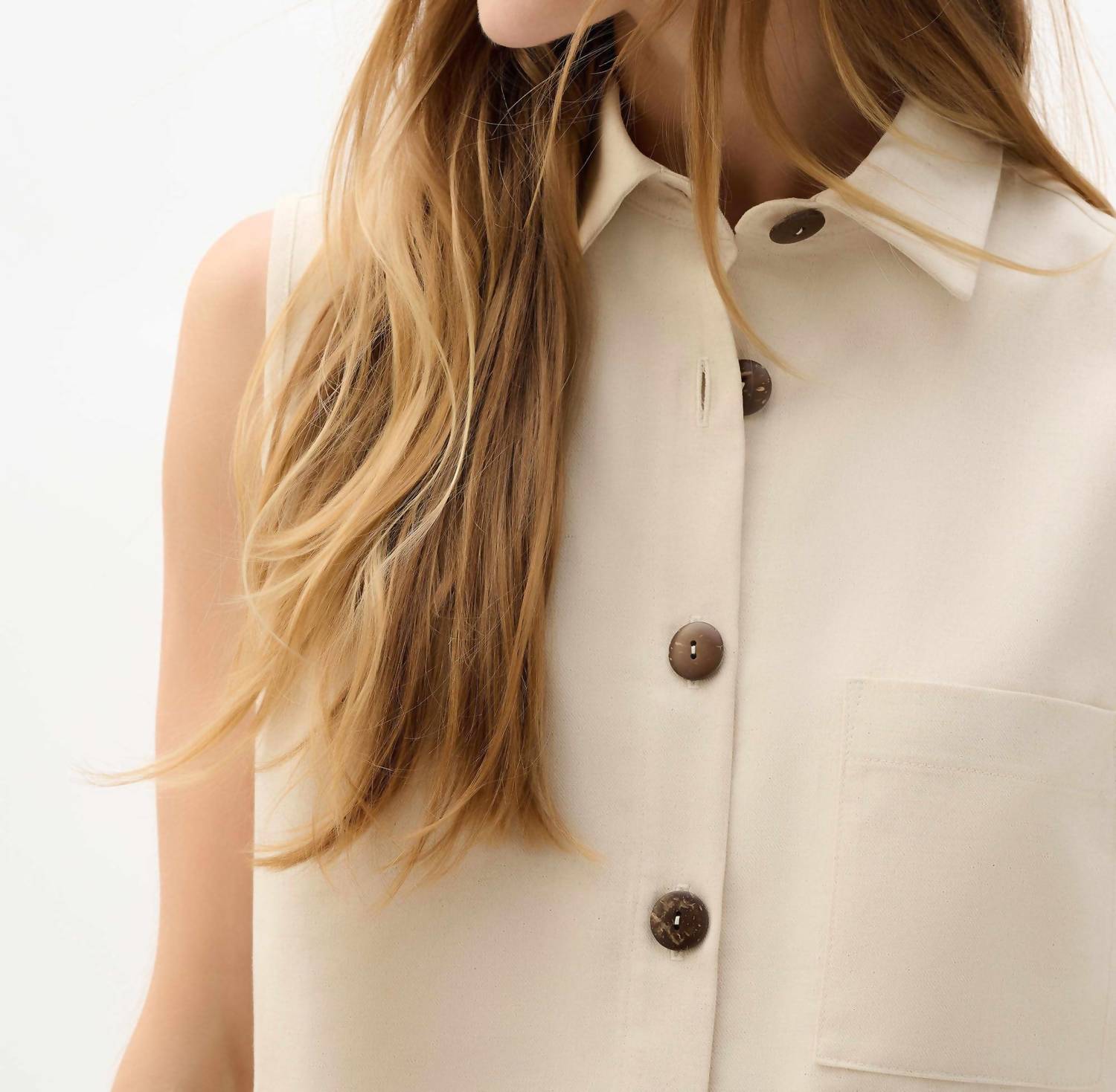 Joseph Ribkoff - Linen Sleeveless Straight Shirt Top