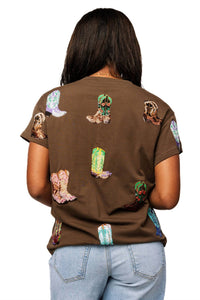 Queen Of Sparkles - Cowboy Boot Tee