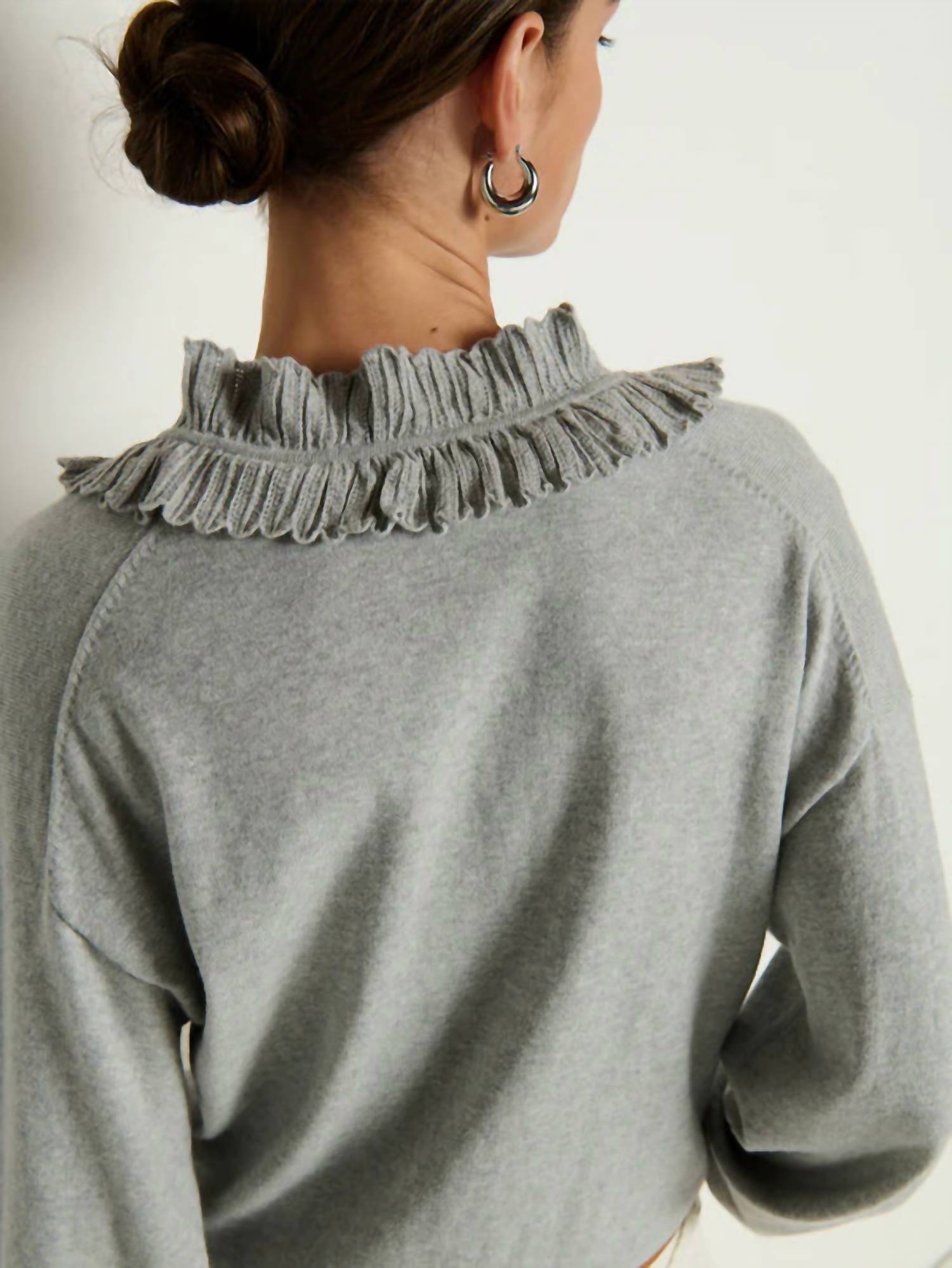 Nation LTD Winona Sweater in heather grey 1 - women's sweater - view 7