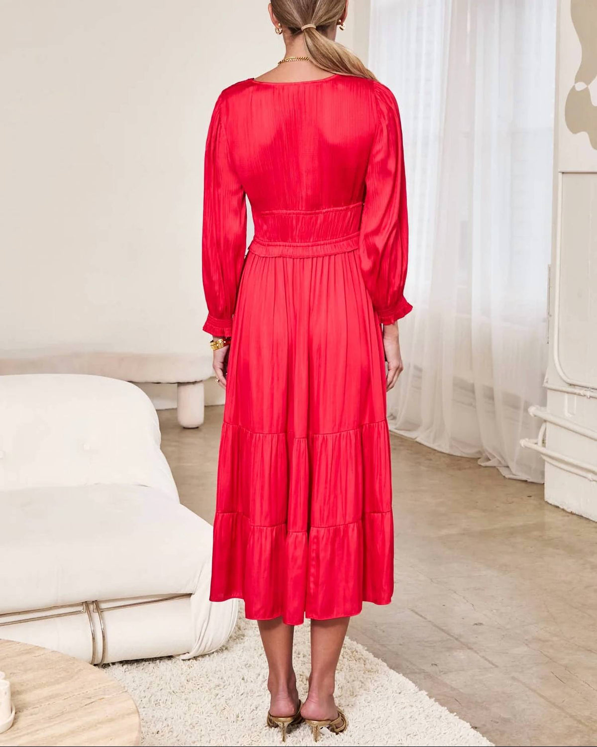 Current Air - Bonnie V-neck Midi Dress