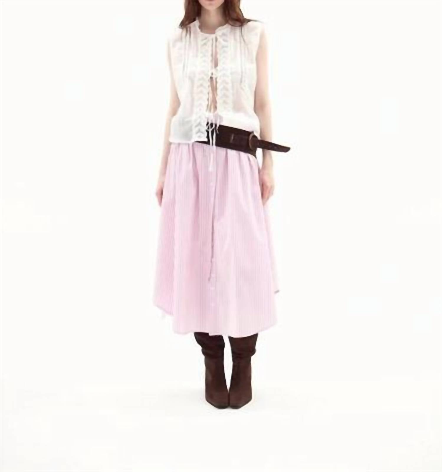 Deluc - Chania Pinstriped Midi Skirt