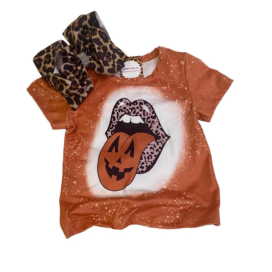 Kidscharm - Girl's Tongue Faux Bleached Tee