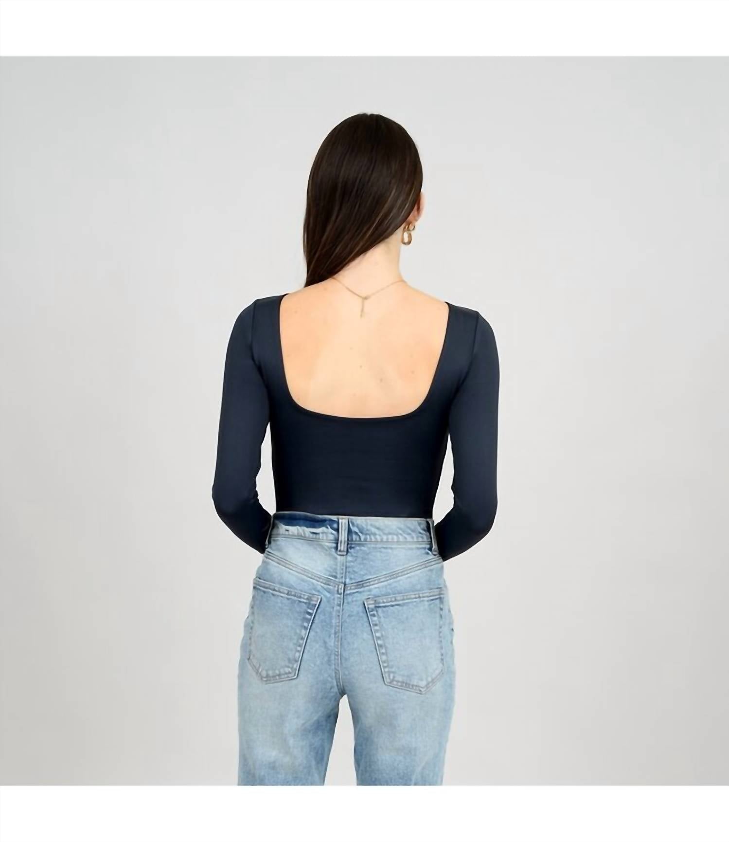 Rd Style - Boatneck Long Sleeve Bodysuit