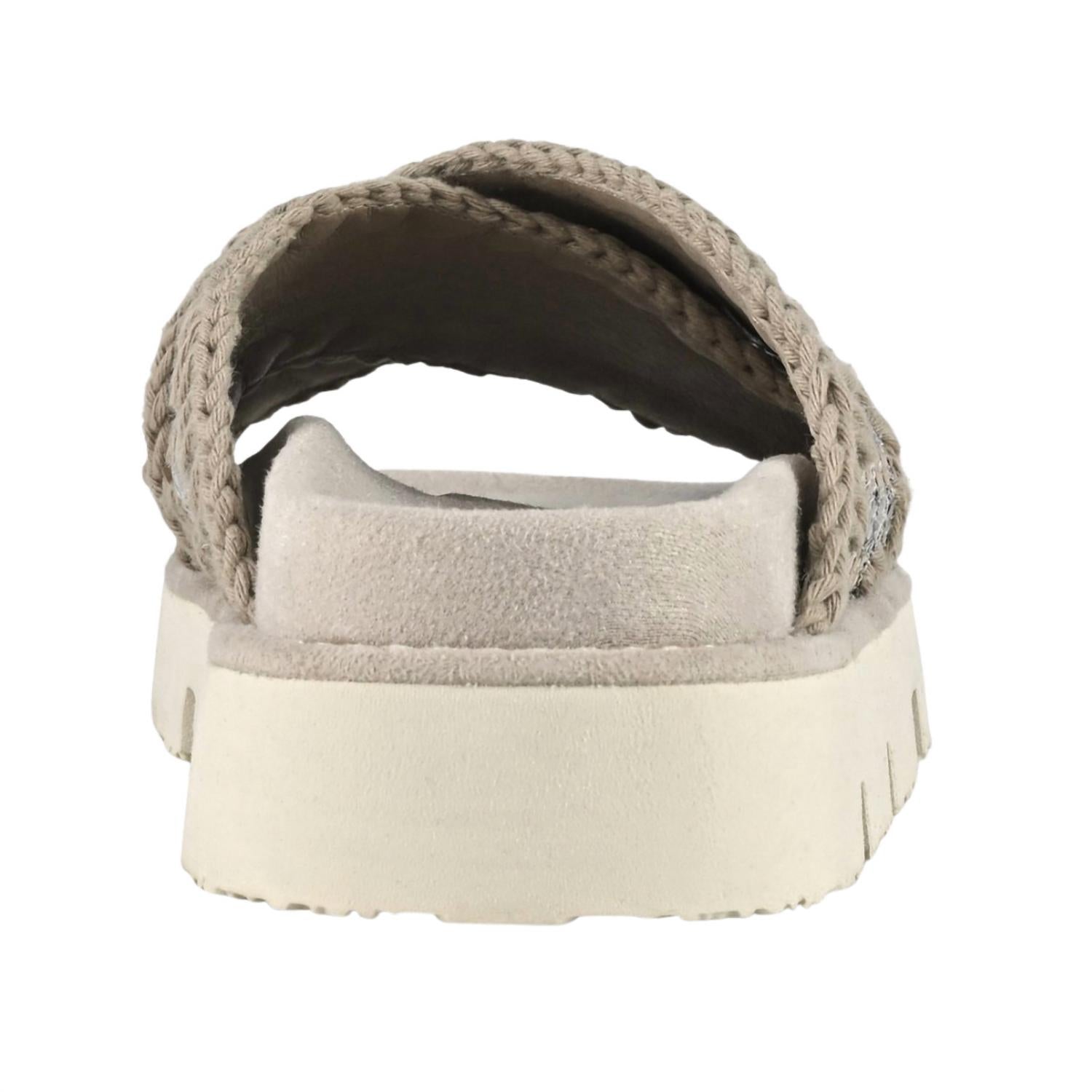 Mou - Women's Criss-cross Bio Denim And Sequins Sandals
