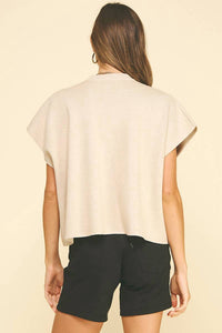 Pinch - Button Down Cap Sleeve Sweater