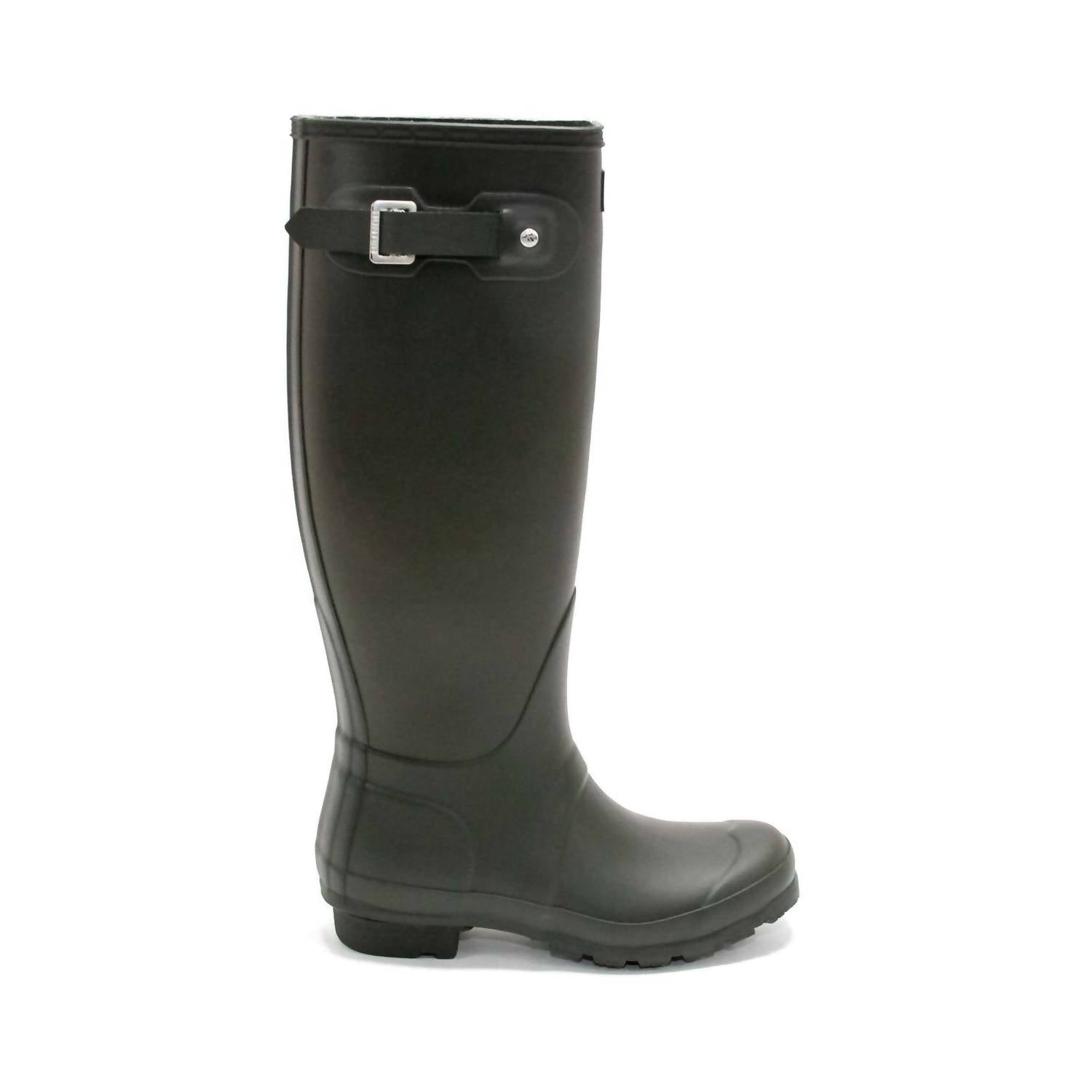 HUNTER Women's Original Tall Rain Boot in black - women's shoe - detail view