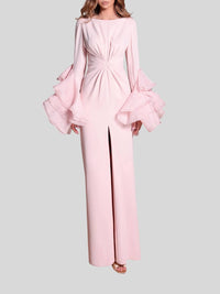 Tarik Ediz - Justo Dramatic Tiered Ruffle Sleeves Dress