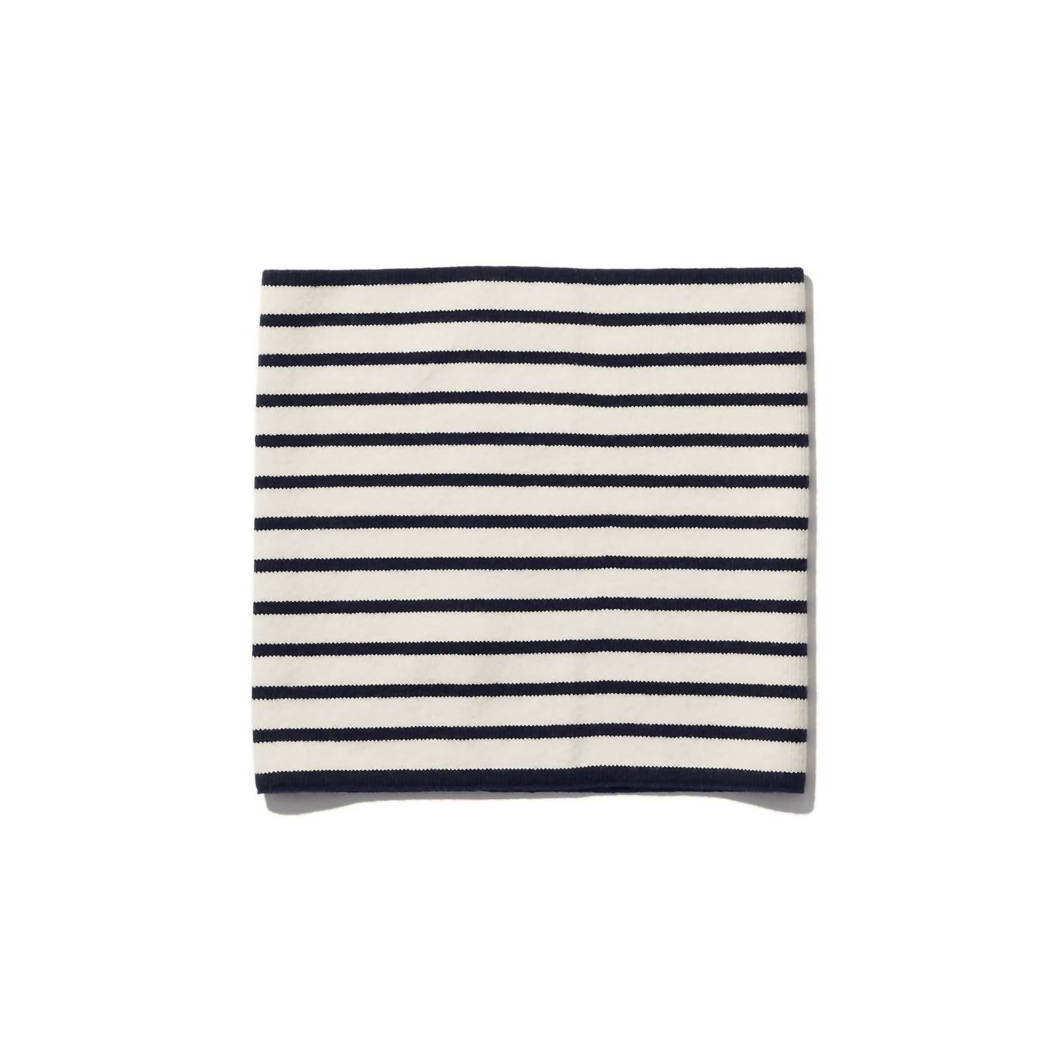 KULE Women's Striped Gaiter in cream navy - women's scarf