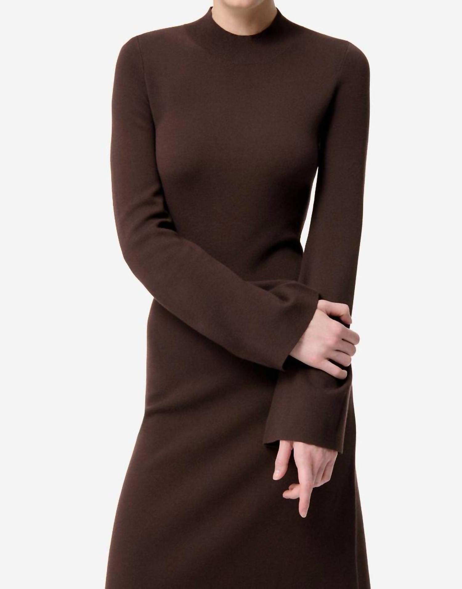 vanessabruno The Marielle Midi Dress in brown - women's dress - alternate view
