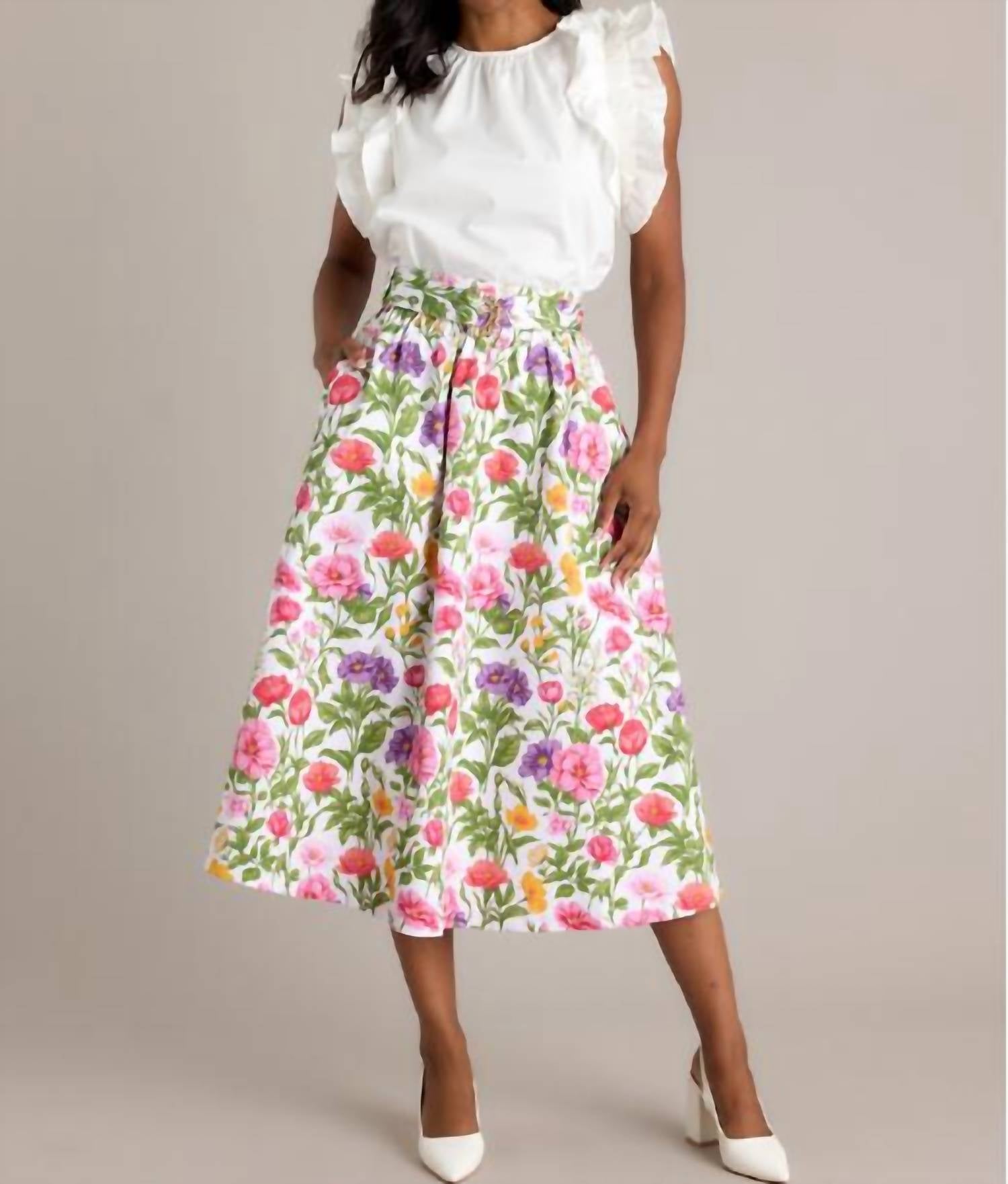Prosperina - Thena Belted Midi Skirt