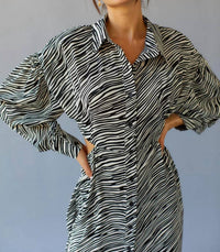 Ghospell - Ripple Cut Out Shirt Dress