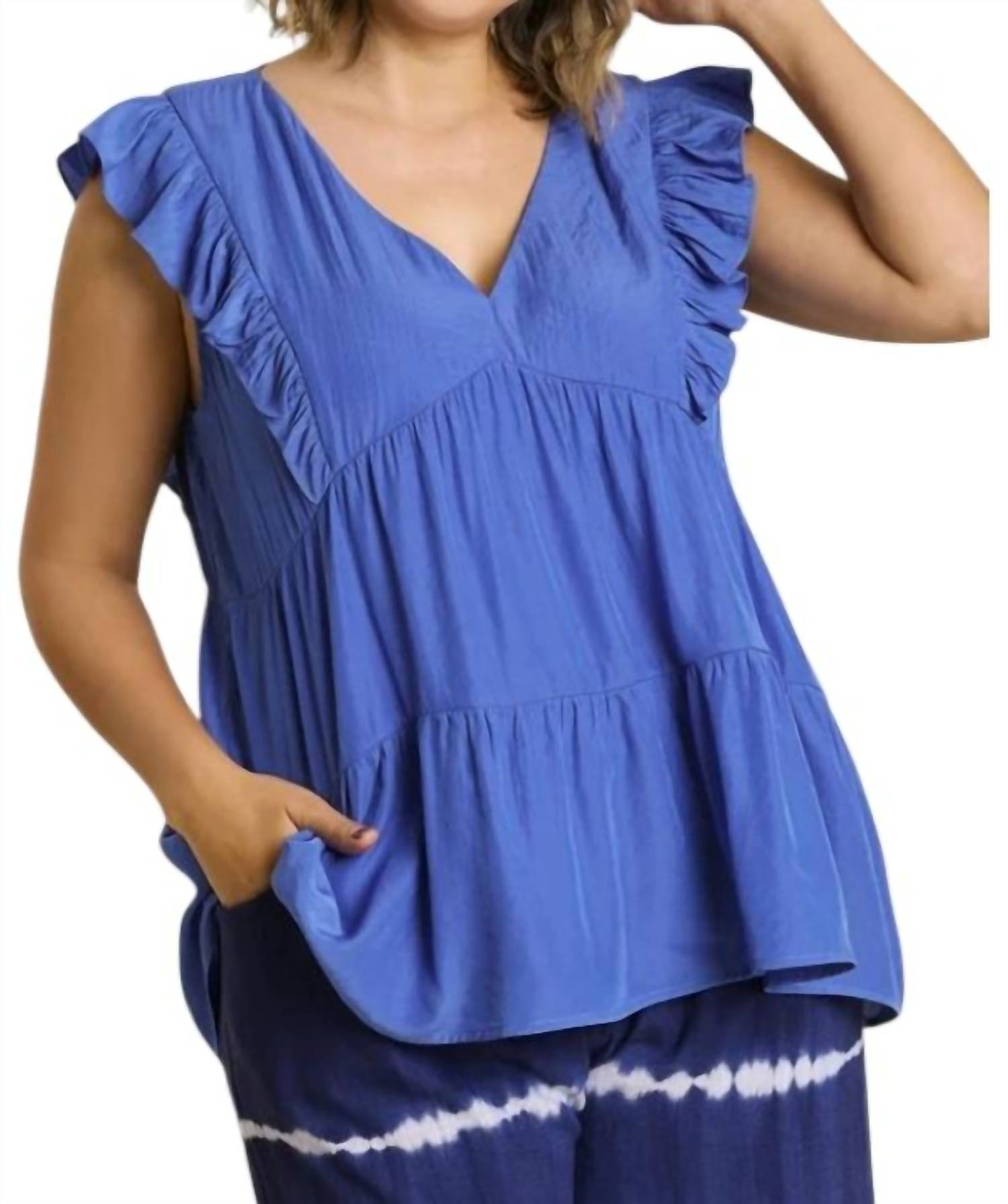 Umgee - Tiered Ruffle Babydoll Top