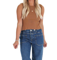 Klesis Autumn Ember Open Back Top in mocha - women's tank top