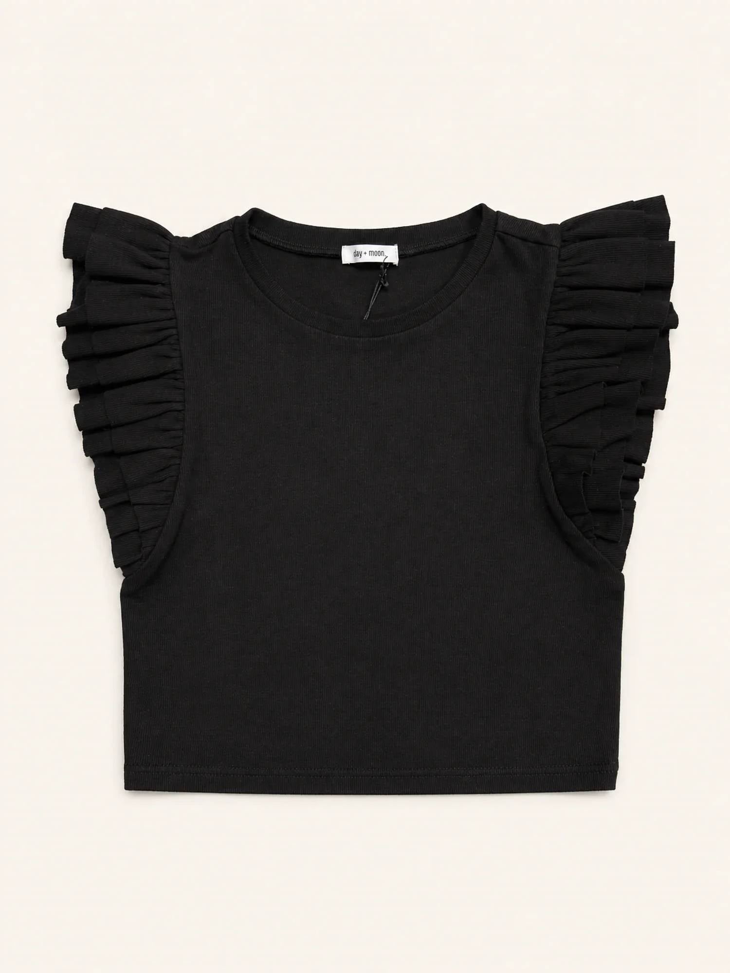 Day + Moon - Women's Ribbed Flutter Tee