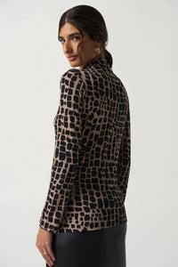 Joseph Ribkoff - Belen Animal Print Ruched Mock Neck Top