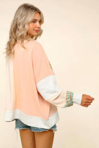 Haptics - Color Block Oversized Pullover Top