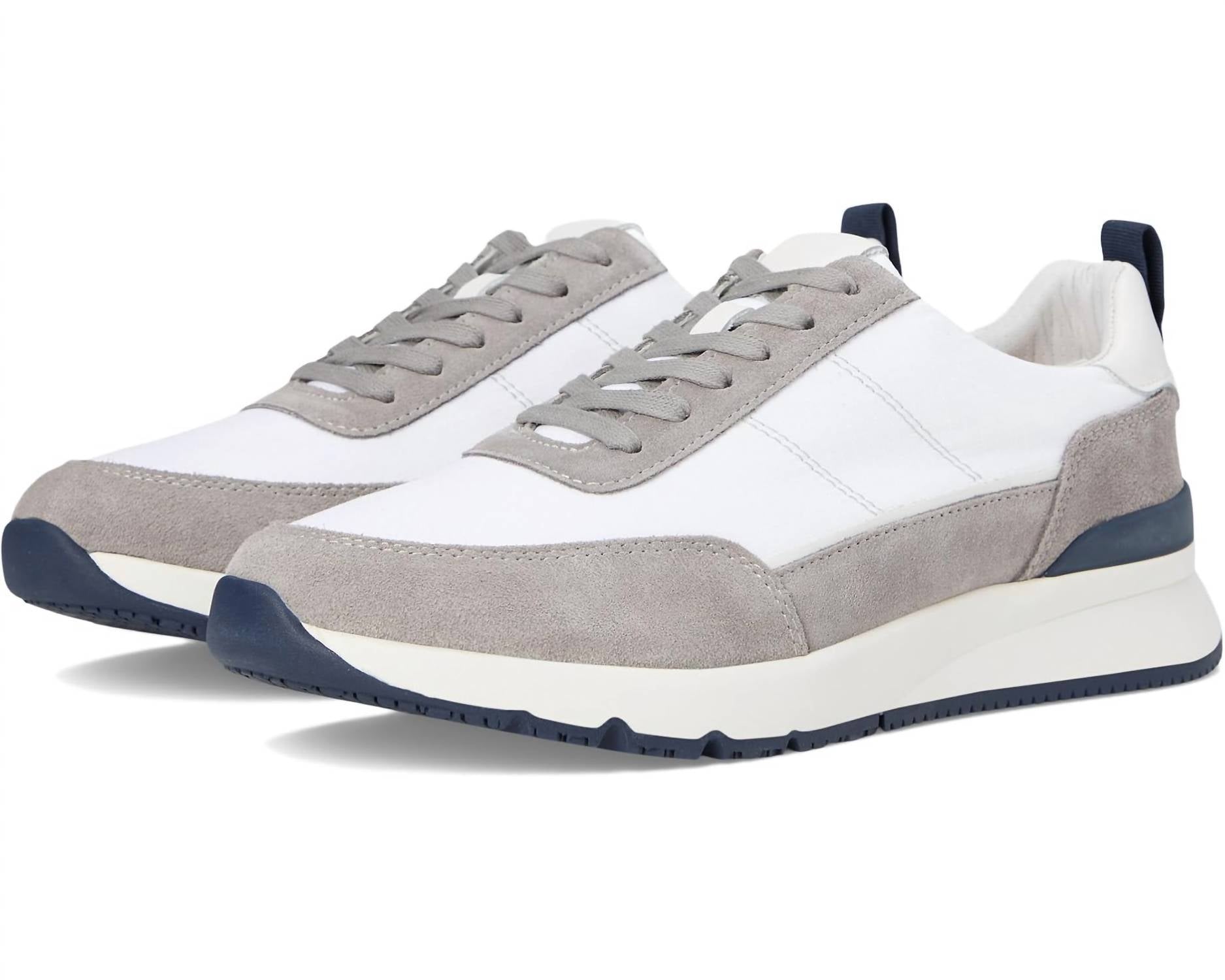 JOHNNIE-O Men's Prima Vintage Sneaker Shoe in white gray - men's sneaker