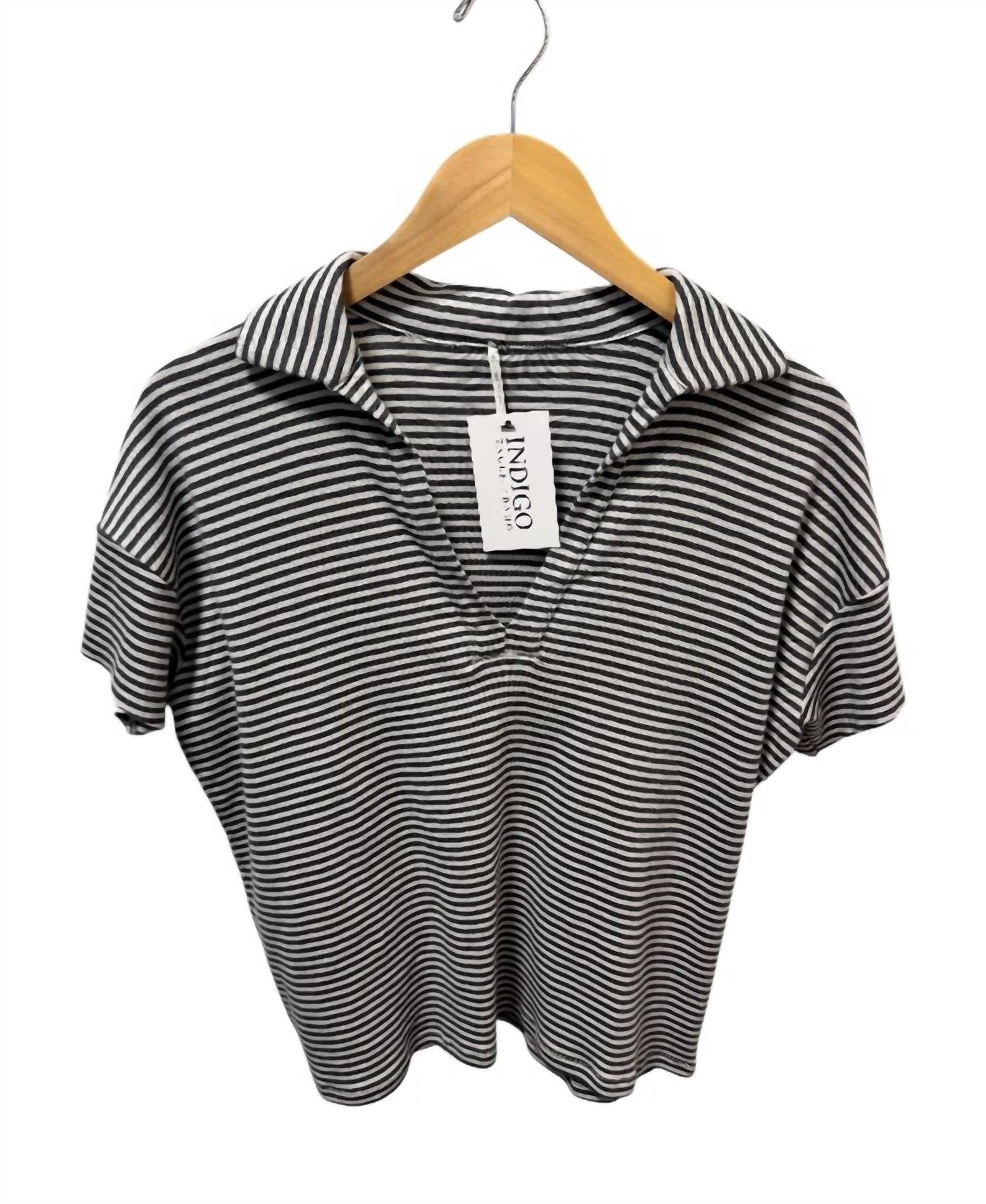 Hello Nite - Women's Brushed Polo Collar Top