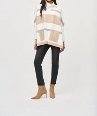Joseph Ribkoff - Stripe Print Poncho Top