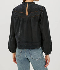 Rails Reyna Top in black - women's long sleeve top - alternate view