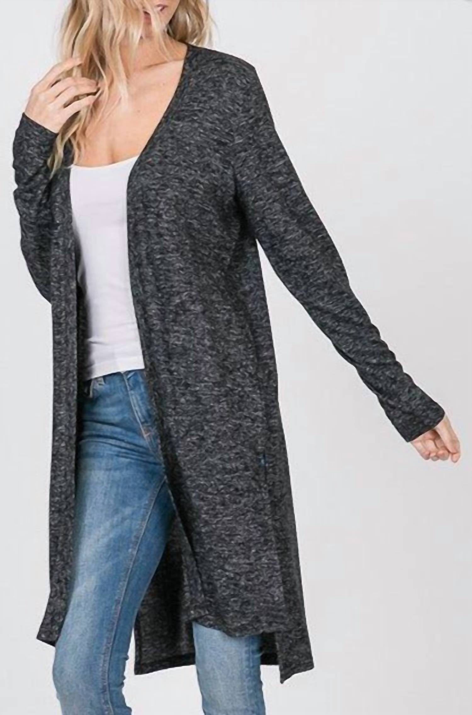 Heimish Usa - Super Soft Long Sleeve Hacci Open Front Cardigan