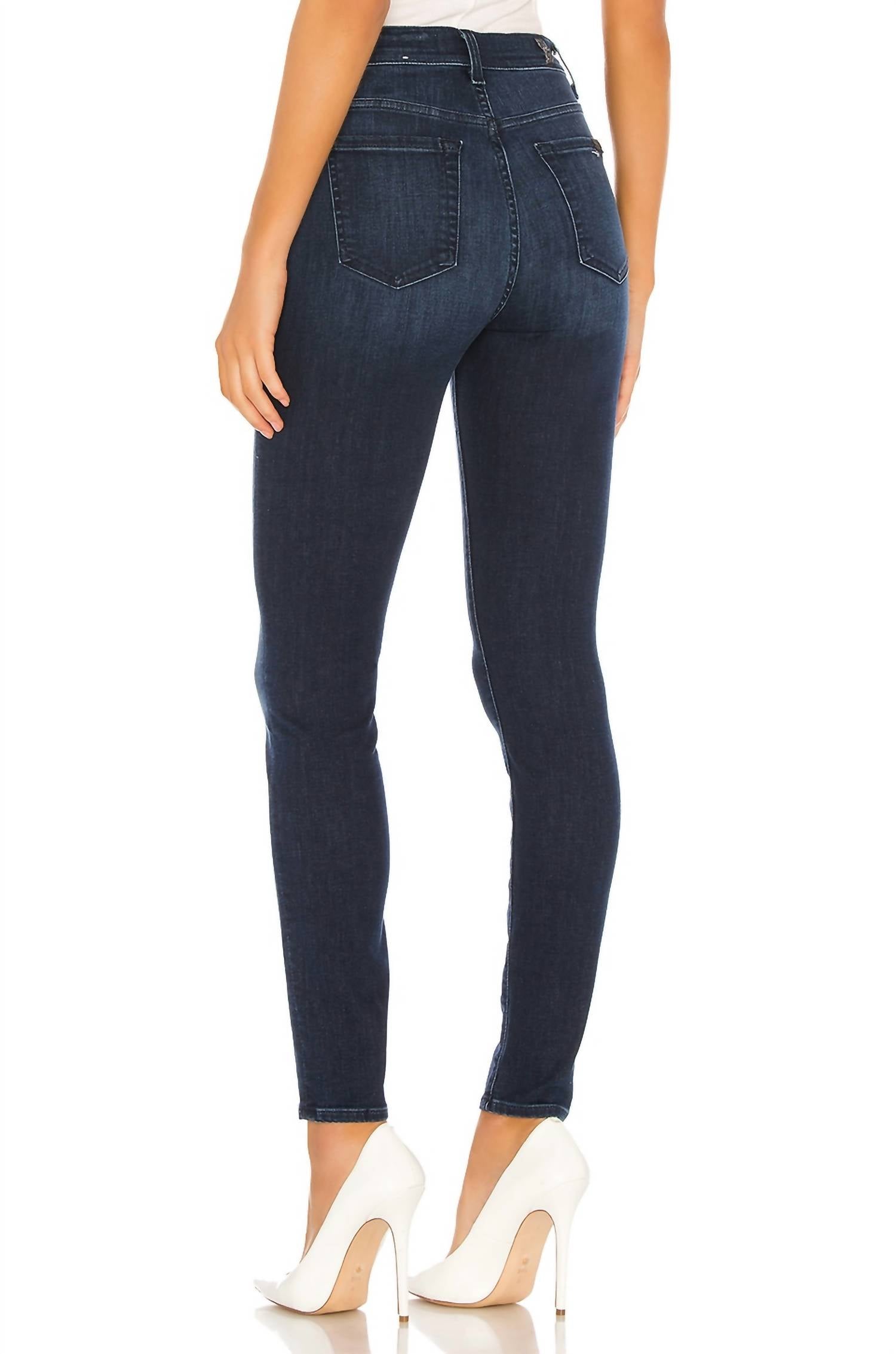 7 For All Mankind Blair High Waist Super Skinny Jeans in dark wash denim - women's jeans - alternate view
