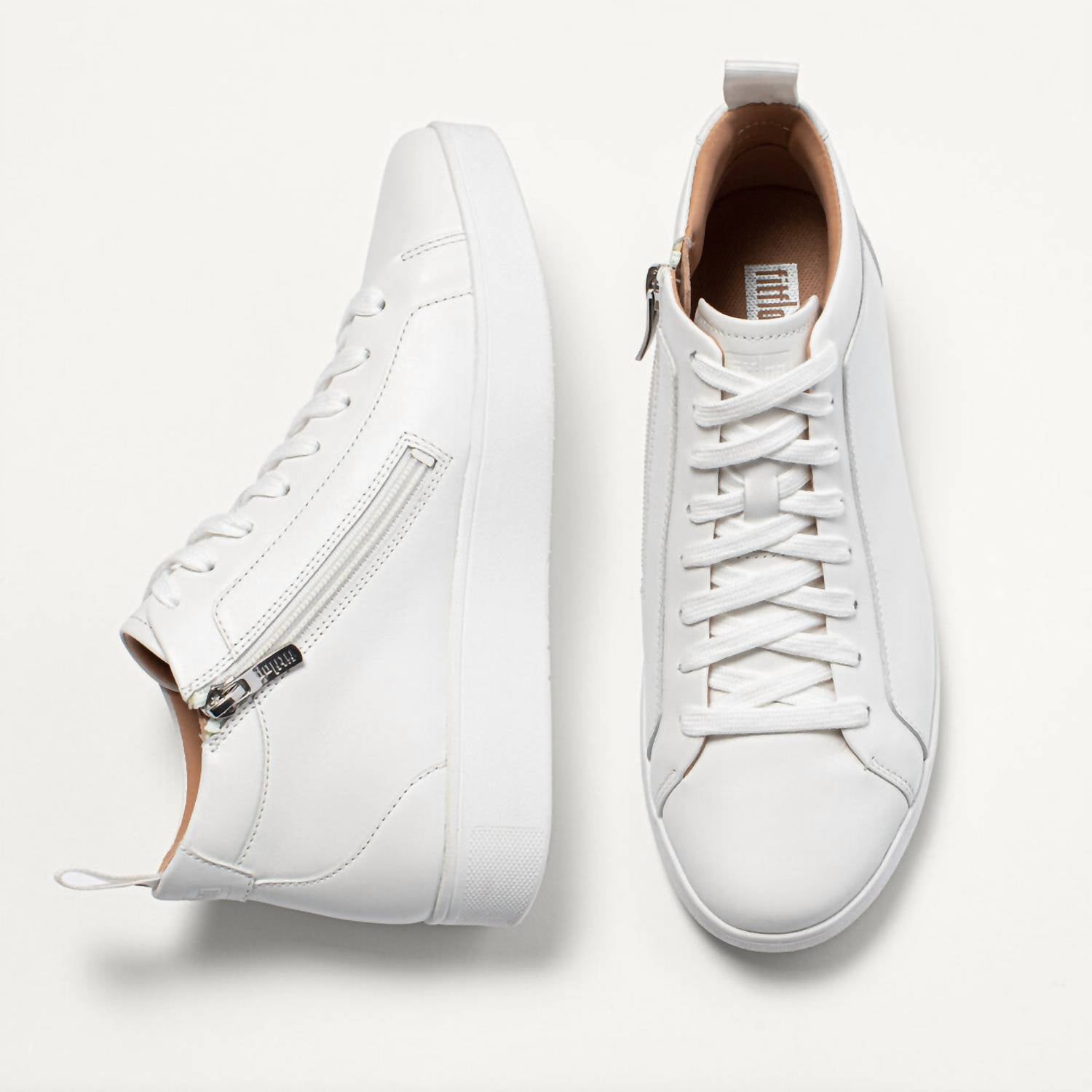 Fitflop - Women's Rally High Top Lace-up Leather Sneaker With Zipper