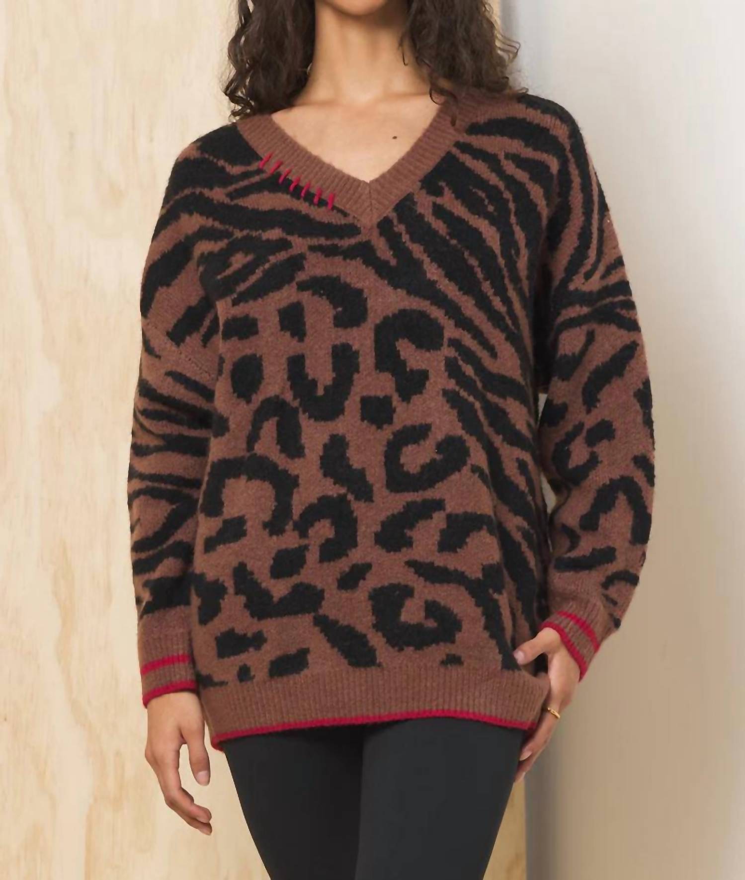 Ocean Drive - V-neck Jacquard Sweater