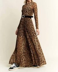 Jade By Jane - Animal Print Mesh Maxi Dress