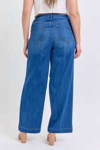 Cello - High Rise Pull-on Wide Leg Jeans - Plus