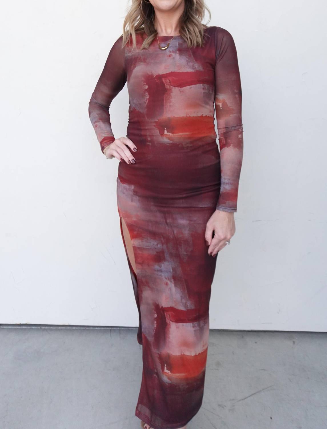 Emory Park - Brushstroke Mesh Midi Dress