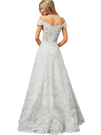 Sherri Hill - Off Shoulder Sweetheart Metallic Lace Ball Gown