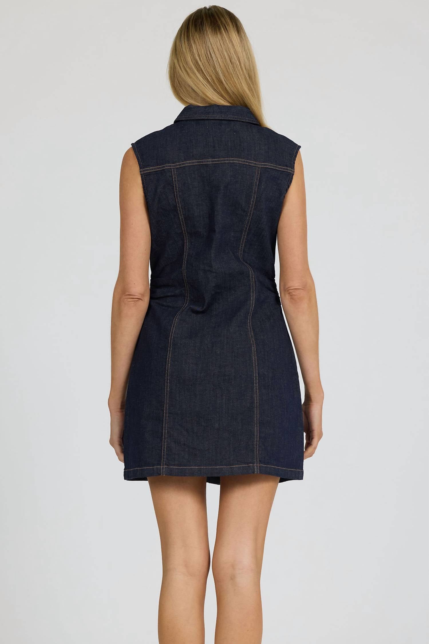 DEAR JOHN DENIM Saira Mini Dress in dark denim - women's dress - detail view