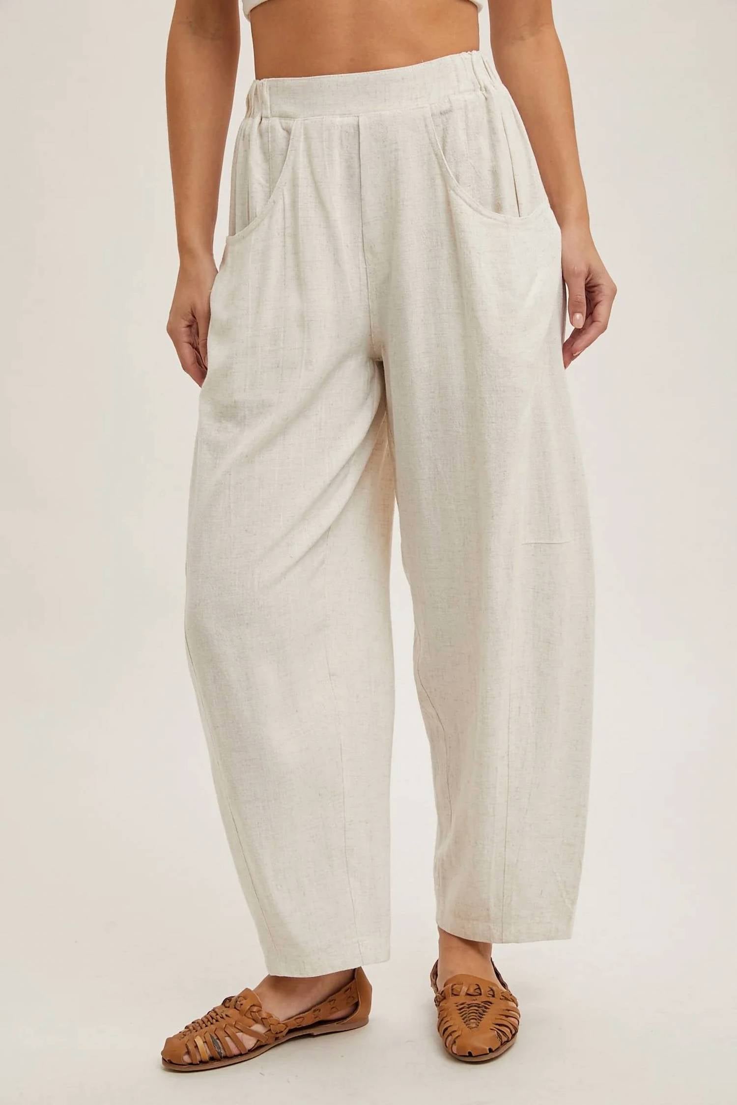 Bluivy - Relaxed Barrel Pants with Pockets