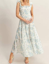 Hyfve - Smocked Floral Ruffle Strap Dress