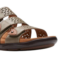 Clarks Women's Kitly Walk Sandals in olive - women's sandal - detail view