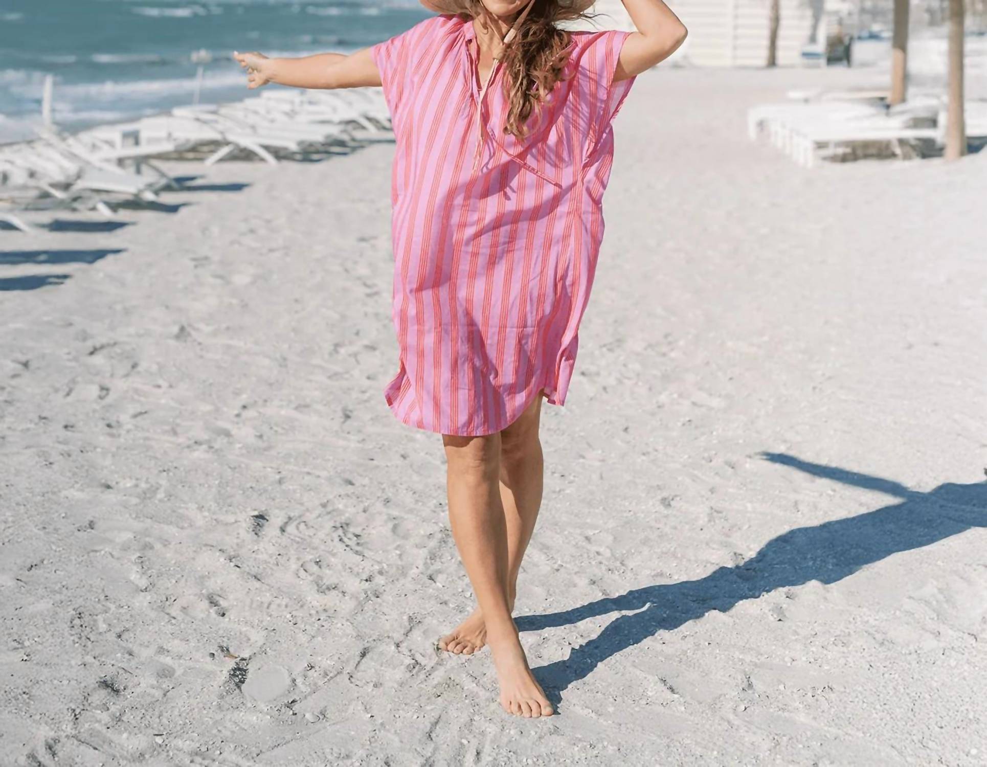 Sunshine Tienda - Orchard Pinstripe Cove Cover-Up