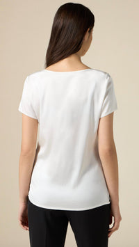 Oltre - Short Sleeve Satin Blouse