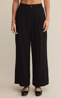 Z Supply Topanga Linen Pants in black - women's pants