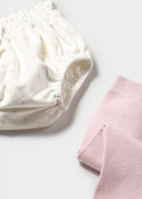 Mayoral Baby's Knit Sweater With Bloomers And Tights Set in pink - item - detail view