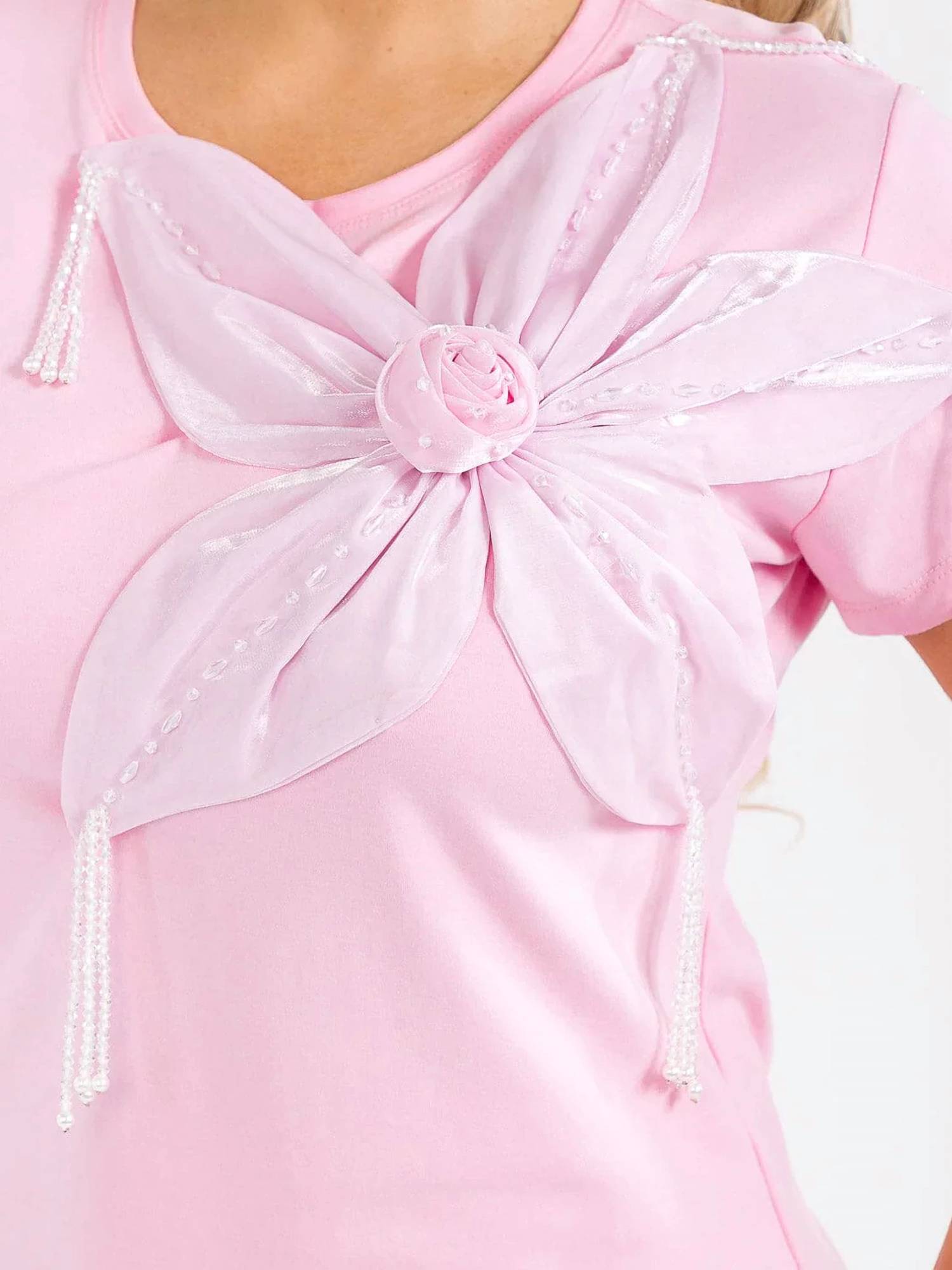 Giti Wholesale - Cotton Blend Flower Shirt - Curvy