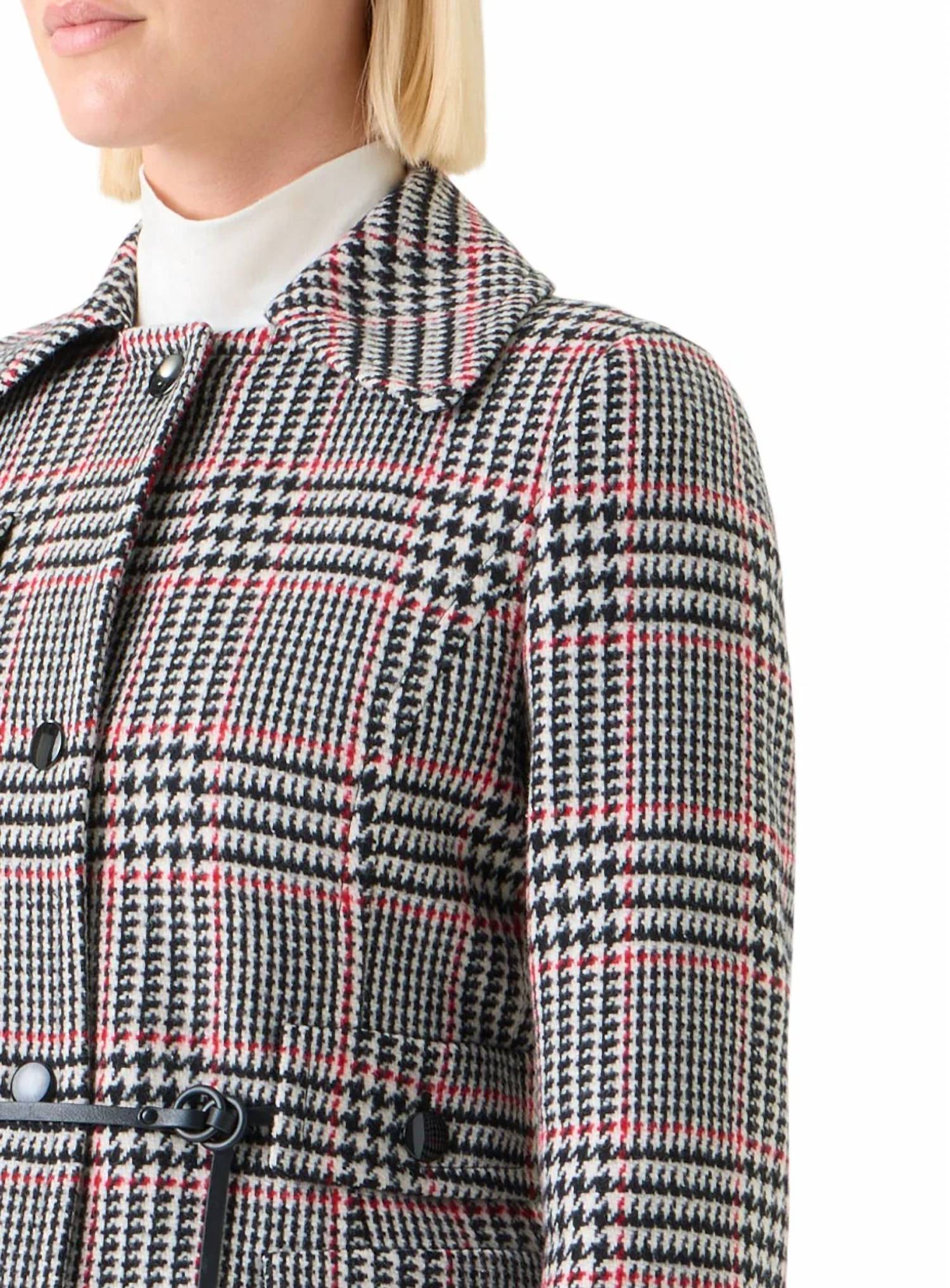 Akris Punto - Glen Plaid Wool Tweed Belted Jacket