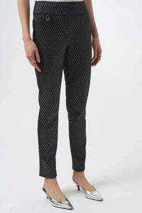 Joseph Ribkoff - Foiled Heavy Knit Slim Fit Trousers