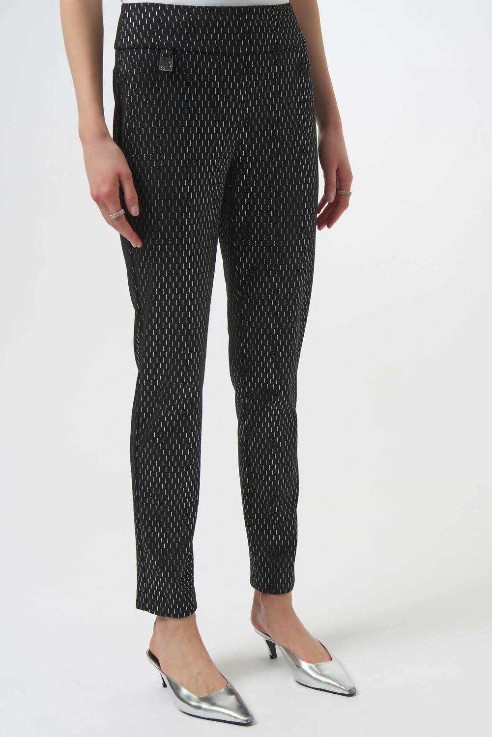 Joseph Ribkoff - Foiled Heavy Knit Slim Fit Trousers