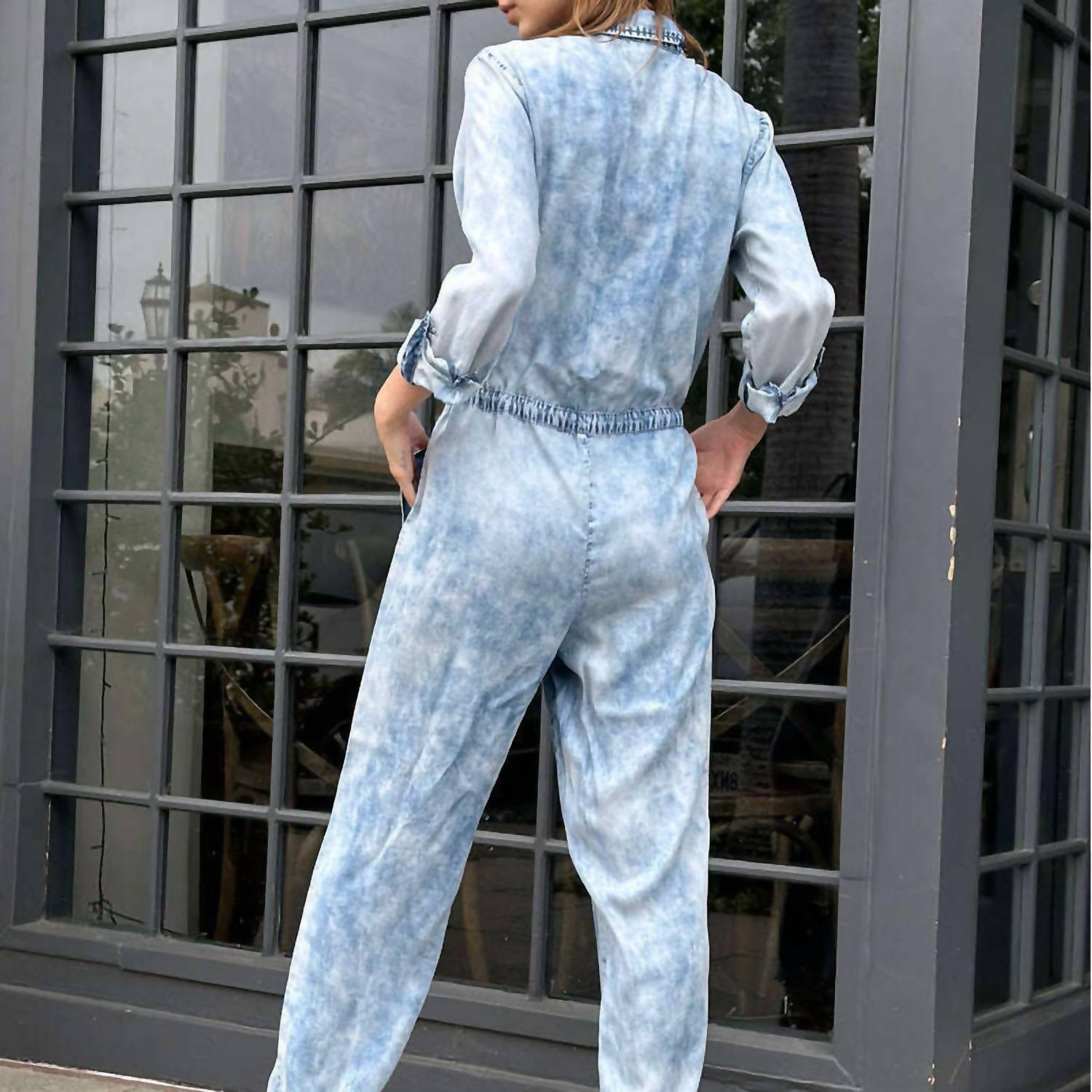 Billy T Wake Me Up Jumpsuit in acid blue - women's pants - alternate view