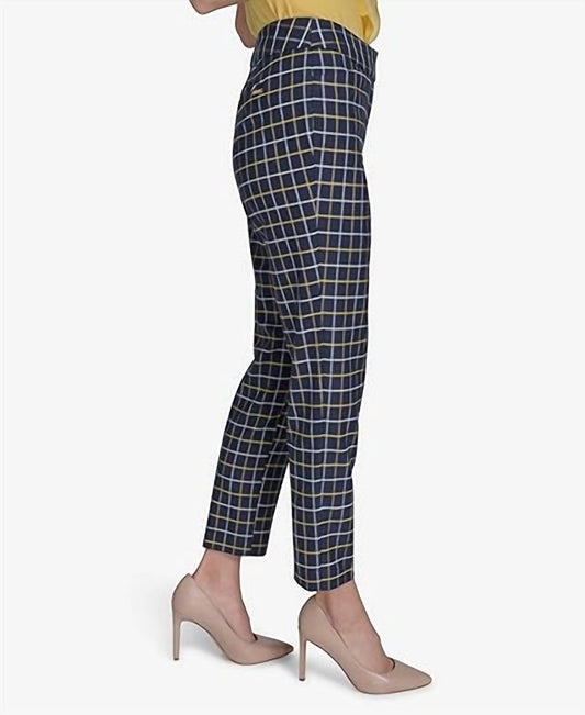 Tommy Hilfiger - Plaid-print Slim-fit Ankle Pants