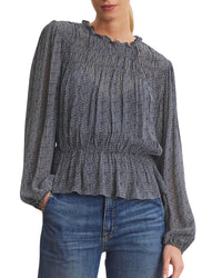 Velvet By Graham & Spencer - Blen Printed Pintuck Top