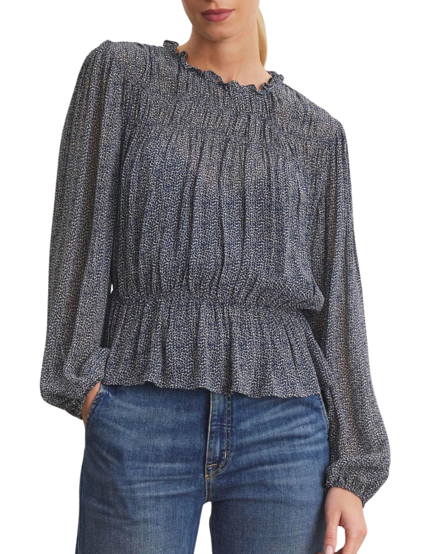 Velvet By Graham & Spencer - Blen Printed Pintuck Top