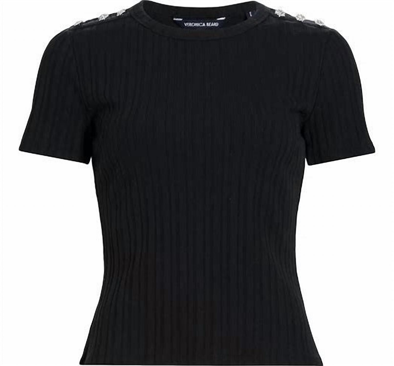 Veronica Beard - WOMEN'S DRAYA TEE WITH RHINESTONE BUTTONS